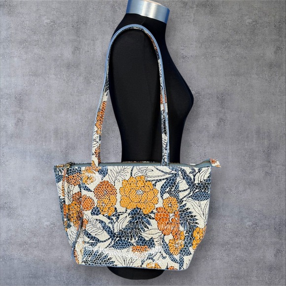 HOBO Floral Tote Bag - Blue Orange White